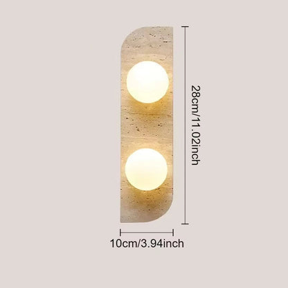Royelux Natural Travertine Wall Sconce Modern Stone LED Wall Light