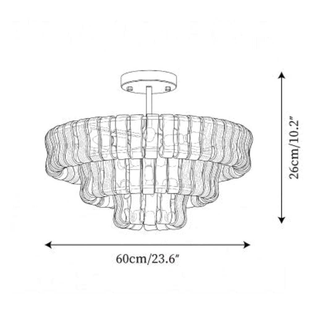 RoyaleGlow Murano Glass Semi Flush Mount Ceiling Light Fixture