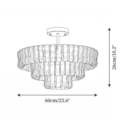 RoyaleGlow Murano Glass Semi Flush Mount Ceiling Light Fixture