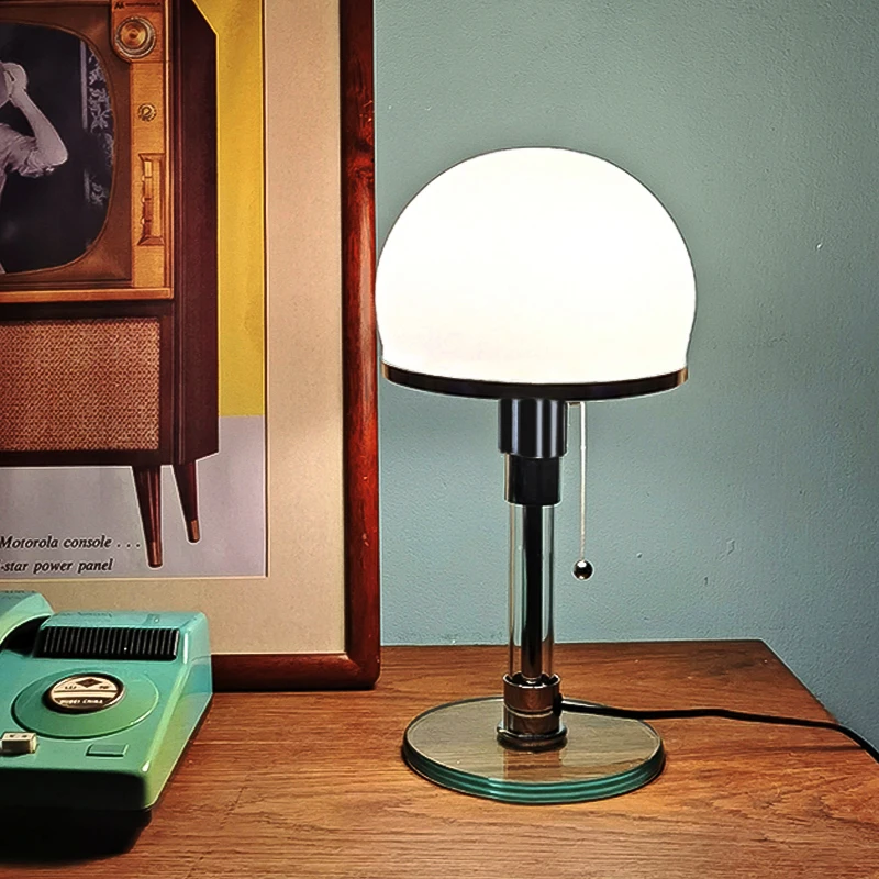 RoyaleGlow Modern Dome Table Lamp - Dimmable, Sleek Metal & Glass Design for Bedside