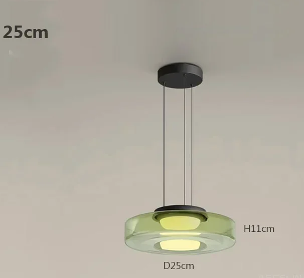 LuxRoyale Modern Glass Pendant Light - Adjustable Dimmable LED Hanging Lamp