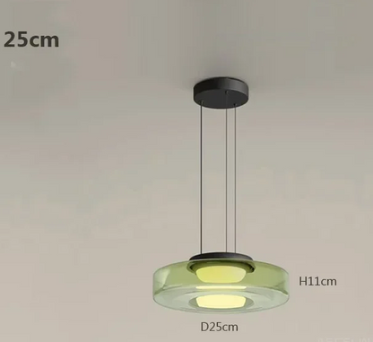 LuxRoyale Modern Glass Pendant Light - Adjustable Dimmable LED Hanging Lamp