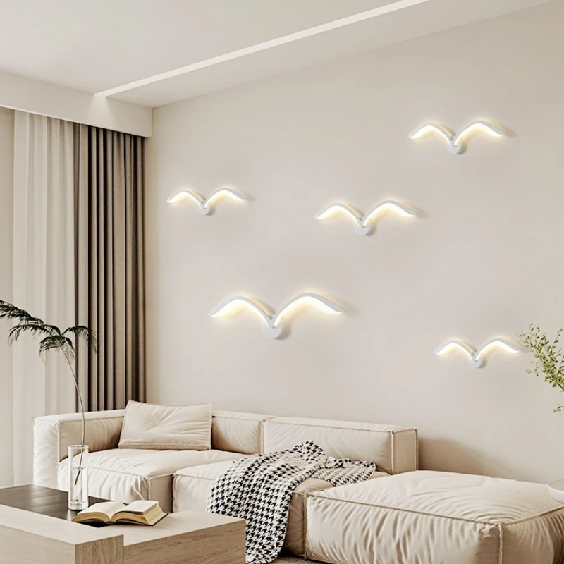 Lumora Nordic Seagull LED Wall Sconce - Modern Minimal Wing Design, Wall-Mounted