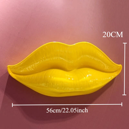 RoyaleGlow Pop Art Lips Wall Sculpture - Modern Glam Room Decor Statement Piece