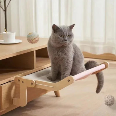 Royaleva Wooden Cat Hammock Bed - Stylish Elevated Lounger