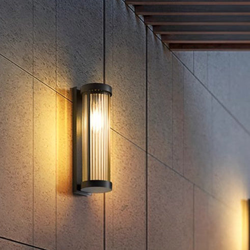 Royelux Solar Outdoor Vintage Ribbed IP65 Wall Sconce Light Fixture