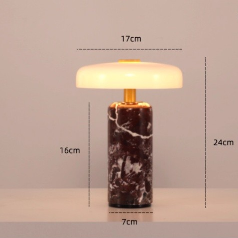 RoyaleGlow Modern Marble Table Lamp - Elegant Bedside & Desk Light with Unique Natural Veining