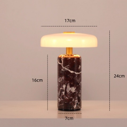 RoyaleGlow Modern Marble Table Lamp - Elegant Bedside & Desk Light with Unique Natural Veining