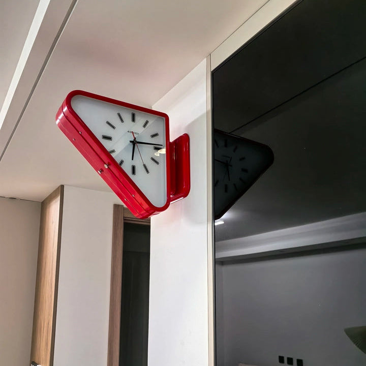 Royelux Modern Dual-Sided Geometric Metal Wall Clock | Premium Architectural Statement Decor