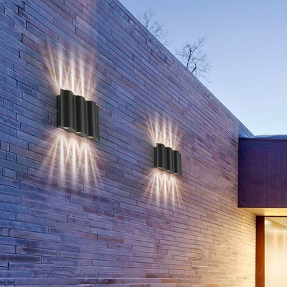 LuxRoyale Modern Outdoor Wall Sconce Black Up Down Light Fixture