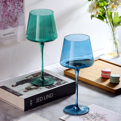 LuxRoyale Rainbow Wine Glass Set of 6 - Handcrafted Colorful Drinking Glasses