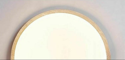 RoyaleGlow Round Travertine LED Flush Mount Ceiling Light - Modern Minimalist