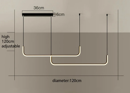 Royelux Modern Linear LED Pendant Light For Kitchen Island And Dining Room