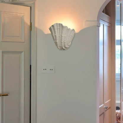 RoyaleGlow Handcrafted Plaster Seashell Sconce - Organic Modern Wall Light
