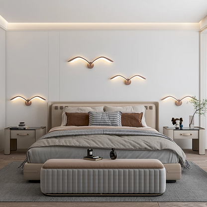 Lumora Nordic Seagull LED Wall Sconce - Modern Minimal Wing Design, Wall-Mounted