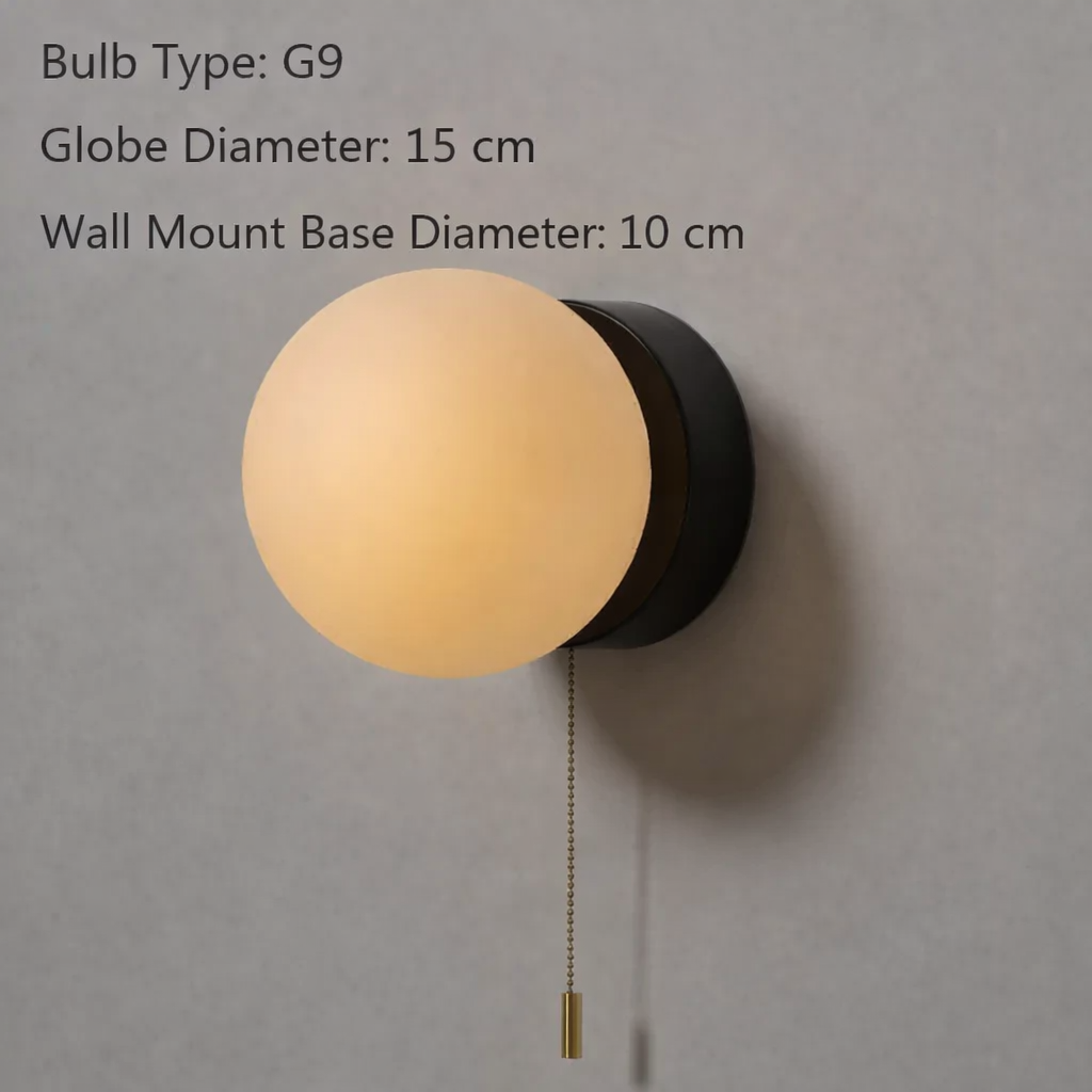 Rayvia Surface Mount Glass Globe Wall Sconce