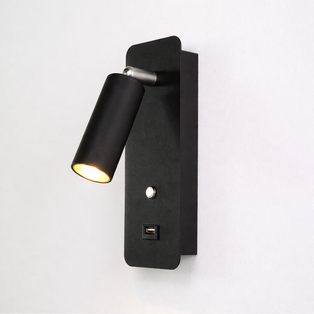 LuxRoyale Dimmable Bedside Reading Wall Lamp With USB Charging