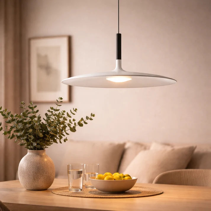 RoyaleGlow Scandinavian Minimalist LED Disc Pendant Light for Kitchen Island