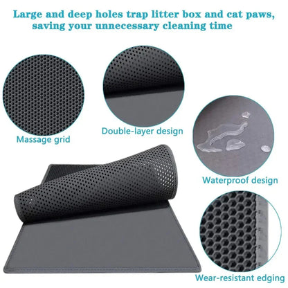 Luxora Cat Litter Mat with Honeycomb Design for Easy Cleanup