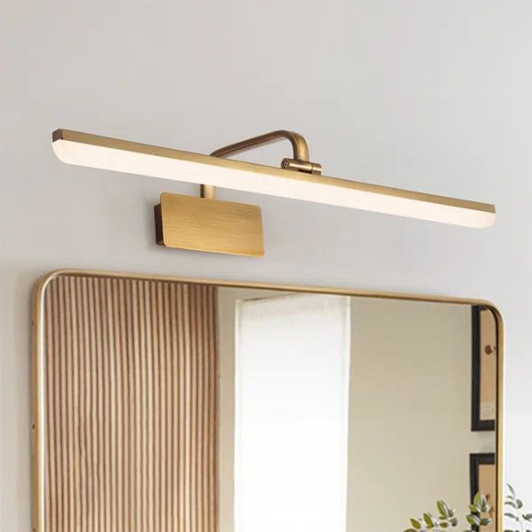 Royaleva Modern Linear LED Vanity Light - Brushed Brass Wall Sconce for Bathroom & Mirror Lighting