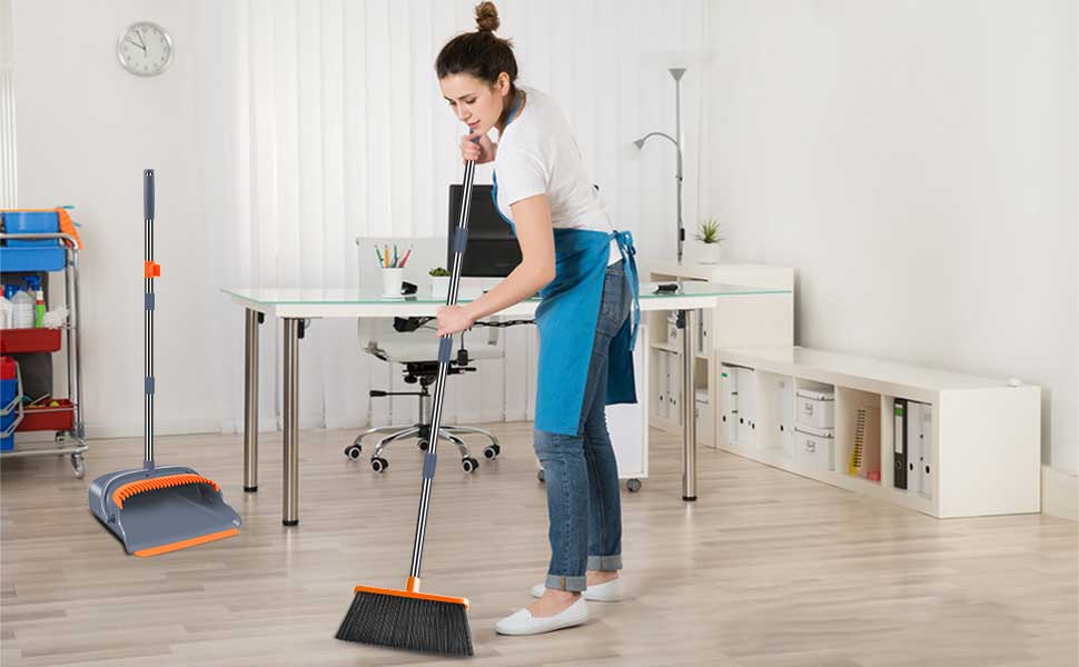 Luxora Self-Cleaning Broom And Dustpan Set For Easy Cleaning