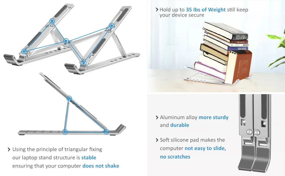 RoyaleGlow Foldable Portable Laptop Stand - Ergonomic Design
