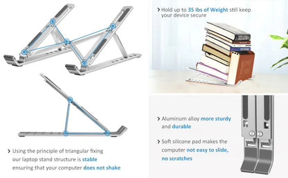 RoyaleGlow Foldable Portable Laptop Stand - Ergonomic Design