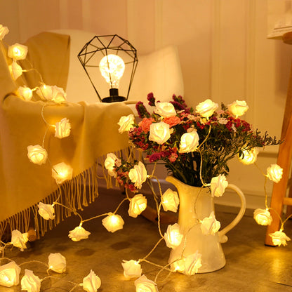 2m 10LED Rose Flowe LED String Lights Garland Wedding Birthday Decor Valentine's Day Gift Christmas Tree Decor for Home Outdoor 5