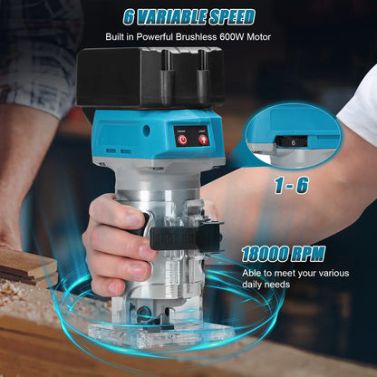 Royaleva Cordless Wood Router 600W with LED Light