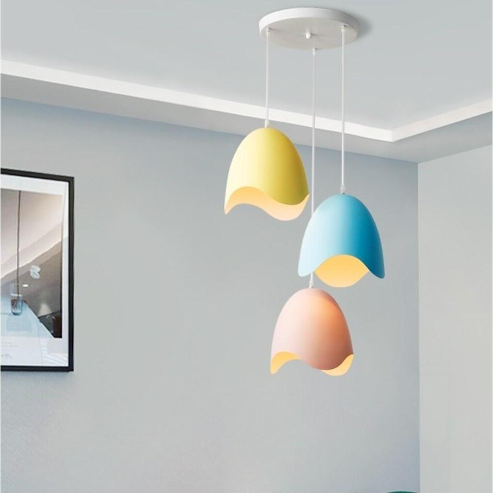 3-light Half Eggshell Shaped LED Modern Pendant Lighting Island Lights 3