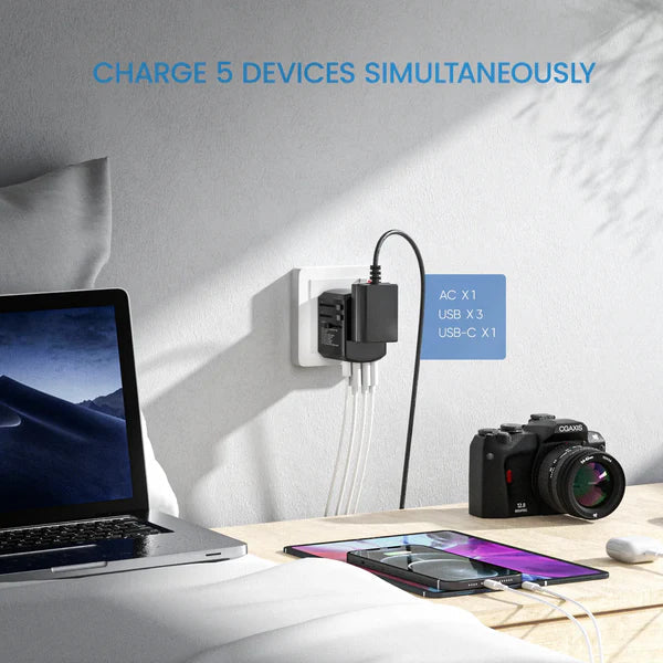 Luxora All-in-One Universal Travel Power Adapter 4 USB Ports