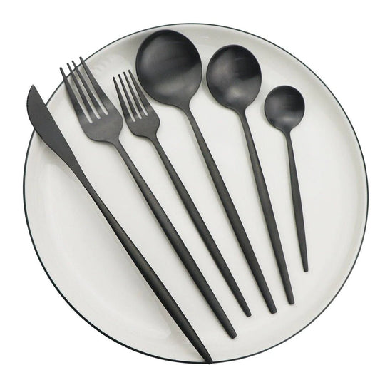 30-Piece Minimalist Cutlery Set - Elegant Stainless Steel Flatware 0