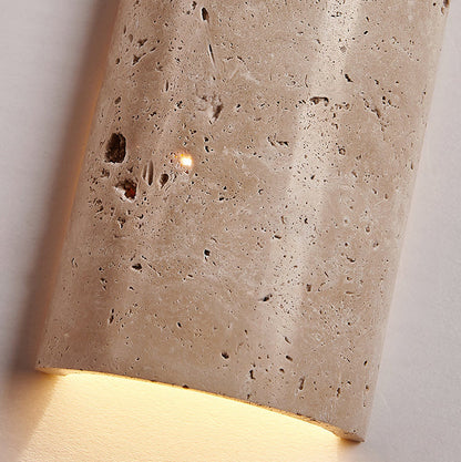 RoyaleGlow Travertine LED Wall Sconce - Modern Natural Stone Up Down Light