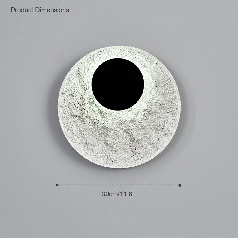 Royelux Modern Eclipse LED Wall Sconce - Snow White Textured Finish for Living Room