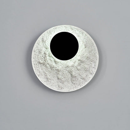 Royelux Modern Eclipse LED Wall Sconce - Snow White Textured Finish for Living Room