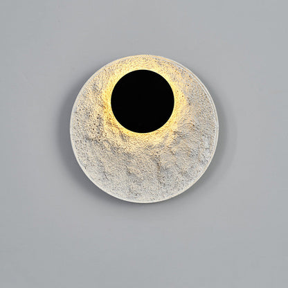 Royelux Modern Eclipse LED Wall Sconce - Snow White Textured Finish for Living Room