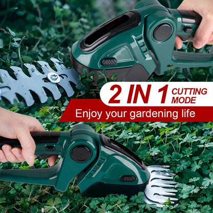 Royaleva Cordless Hedge Trimmer 2-in-1 with Dual Battery