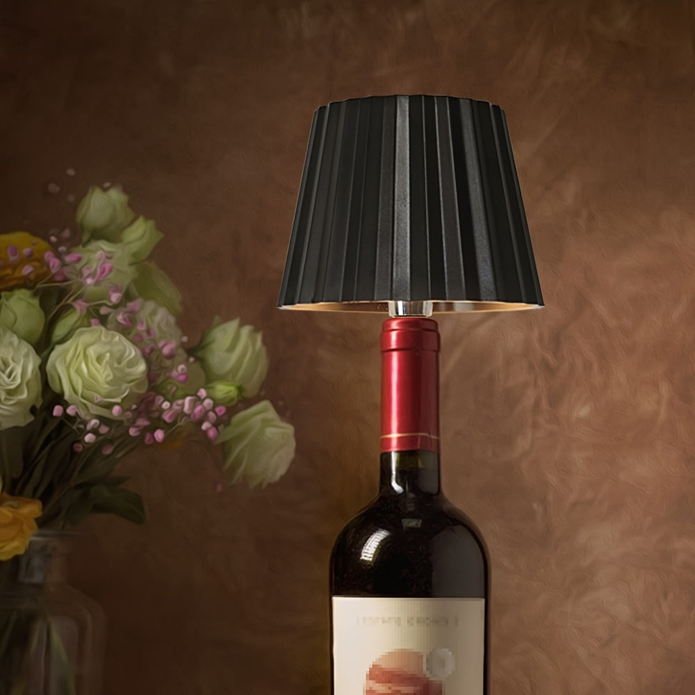 Striped Wireless Bottle Lamp - Black