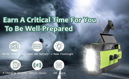 Royaleva Emergency Crank Weather Radio with Flashlight
