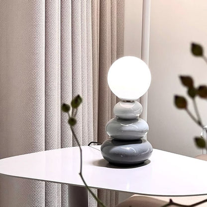 Lumora Sculptural Glazed Ceramic Table Lamp, Opal Orb Diffuser