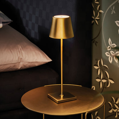 Dimmable Tall Table Lamp - Touch-Activated, USB-C Rechargeable Modern Lighting - Gold