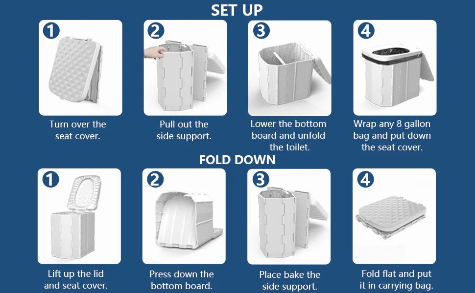Royaleva Camping Portable Toilet - Lightweight & Compact Design