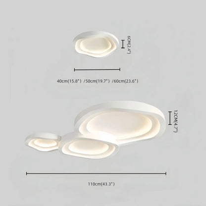 LuxRoyale Modern Minimalist Cloud LED Ceiling Light - White Acrylic Flush Mount Fixture