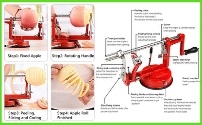 Luxora Apple Skin Peeler with Suction Base and Blades