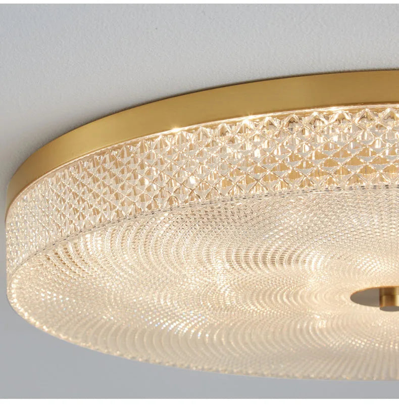 LuxRoyale Modern Crystal Round Ceiling Light Dimmable LED Flush Mount Fixture