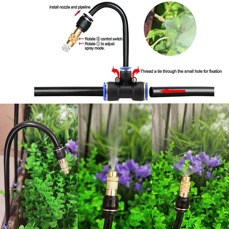 Luxora 360° Flexible Drip Irrigation Kit with 8mm Hose Garden Watering System