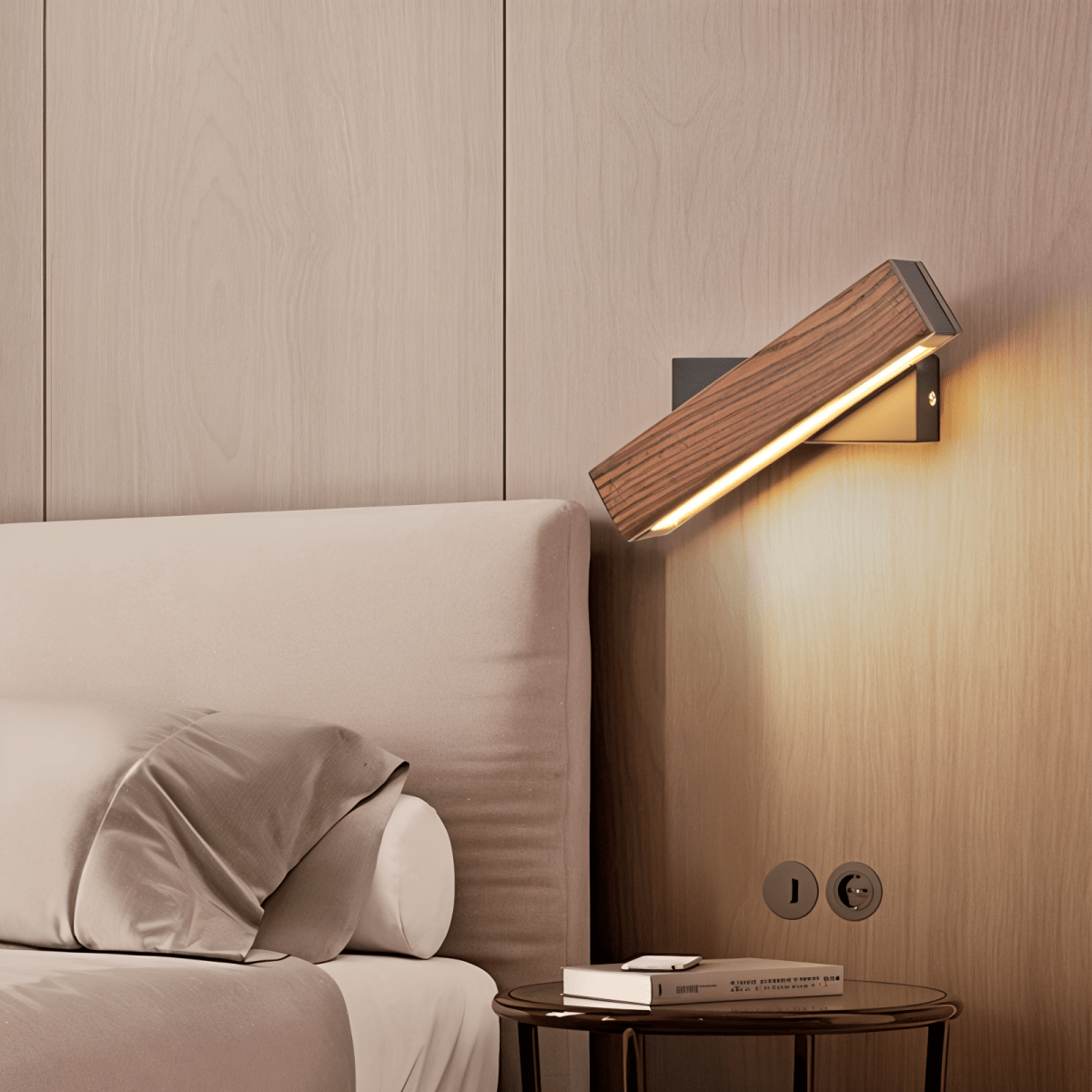 360° Swiveling Wooden Wall Light 0