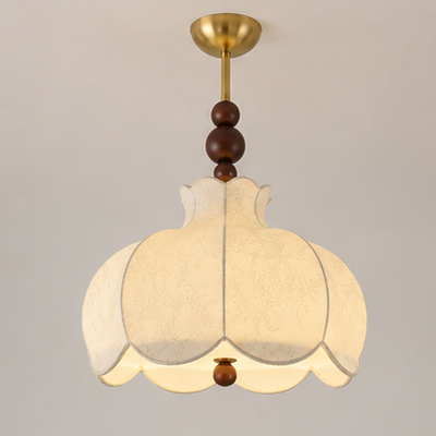 RoyaleGlow Pleated Fabric Semi-Flush Mount Ceiling Light with Botanical Print