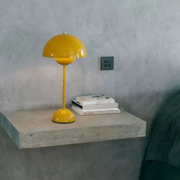 Cordless Mushroom Modern Table Lamp - Dimmable LED with 3 Color Modes - Green