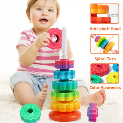 Royaleva Stacking Toys for Kids - Colorful Spinning Discs